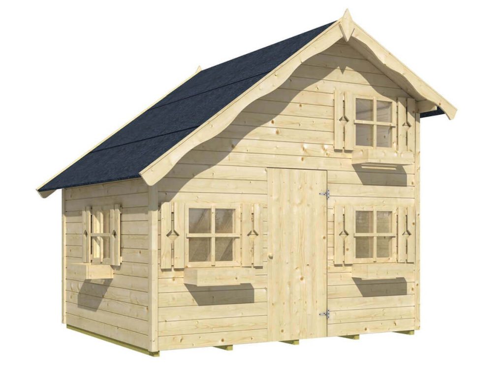 Little Clubhouse DIY Two Level Wooden Playhouse Kit