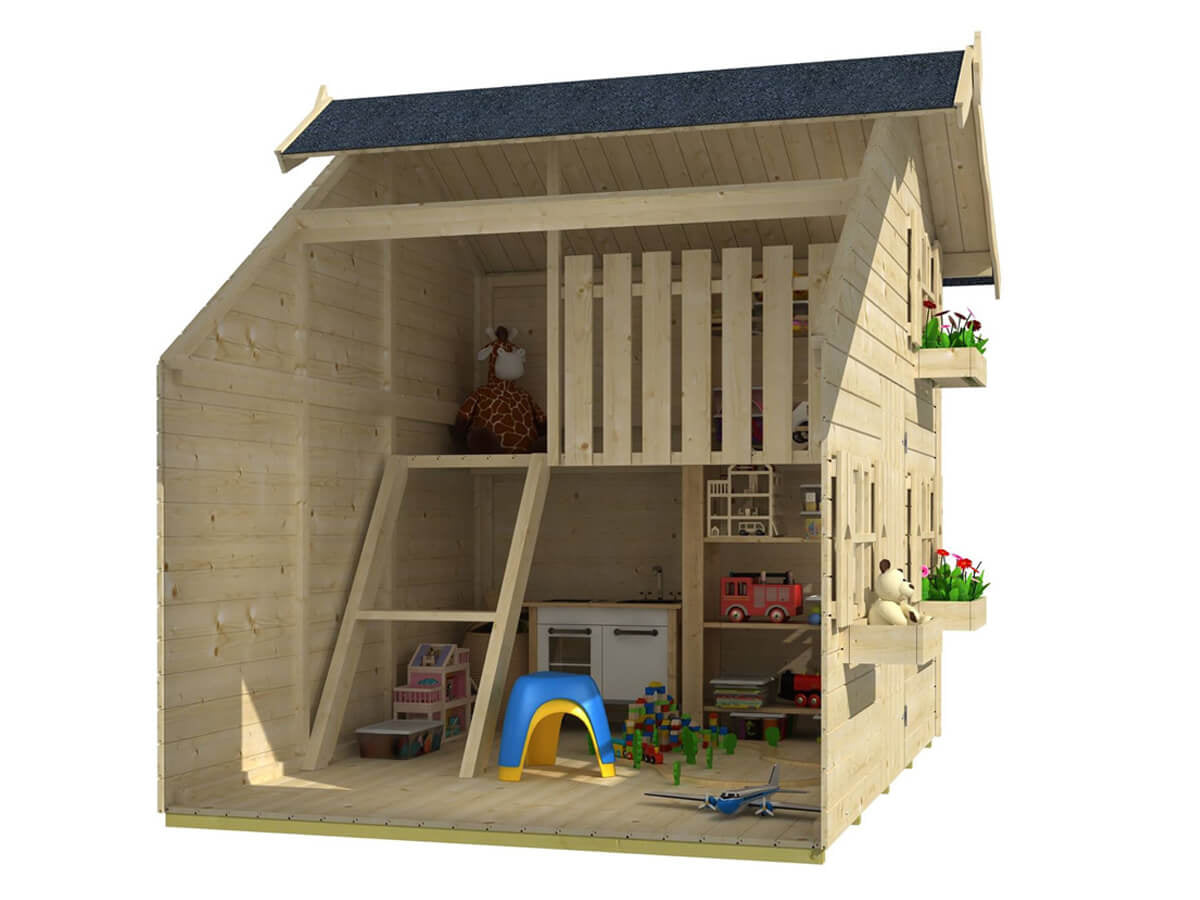 Little Clubhouse DIY Two Level Wooden Playhouse Kit (view 3)