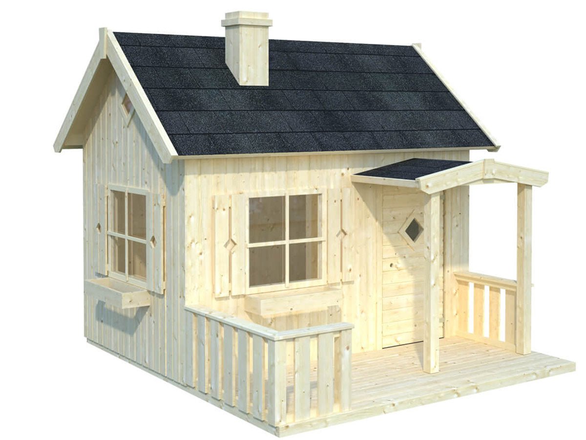 Little Cottage DIY Wooden Playhouse Kit with Terrace