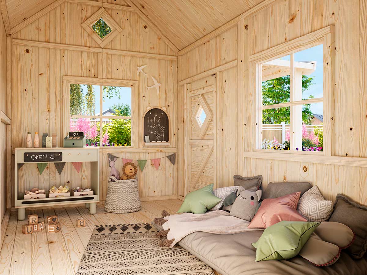 Little Cottage DIY Wooden Playhouse Kit with Terrace (view 3)