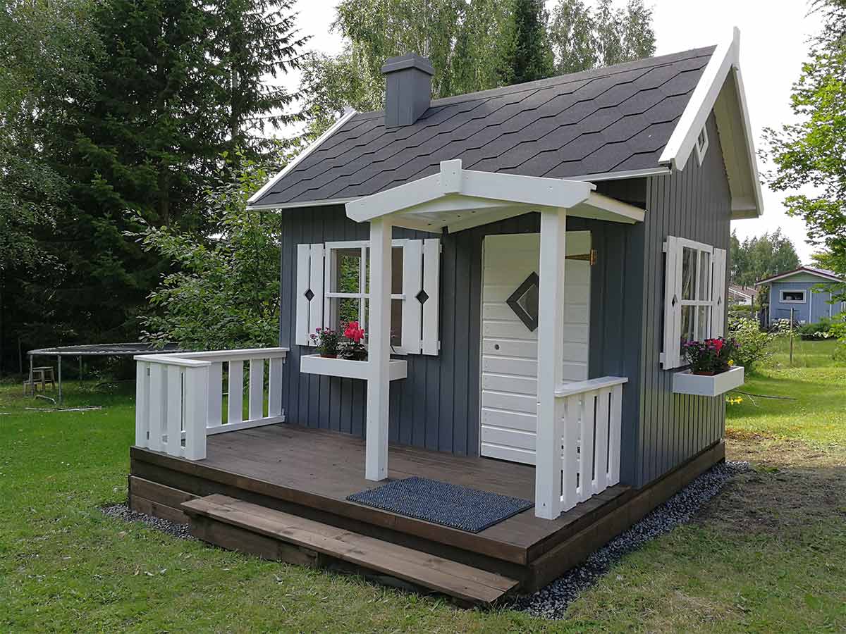 Little Cottage DIY Wooden Playhouse Kit with Terrace (view 4)