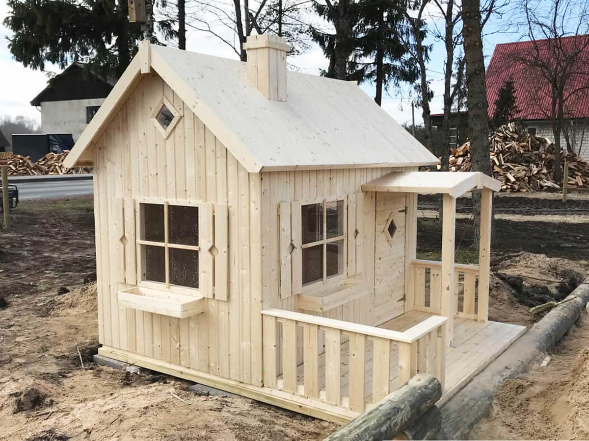 Little Cottage DIY Wooden Playhouse Kit with Terrace (view 5)