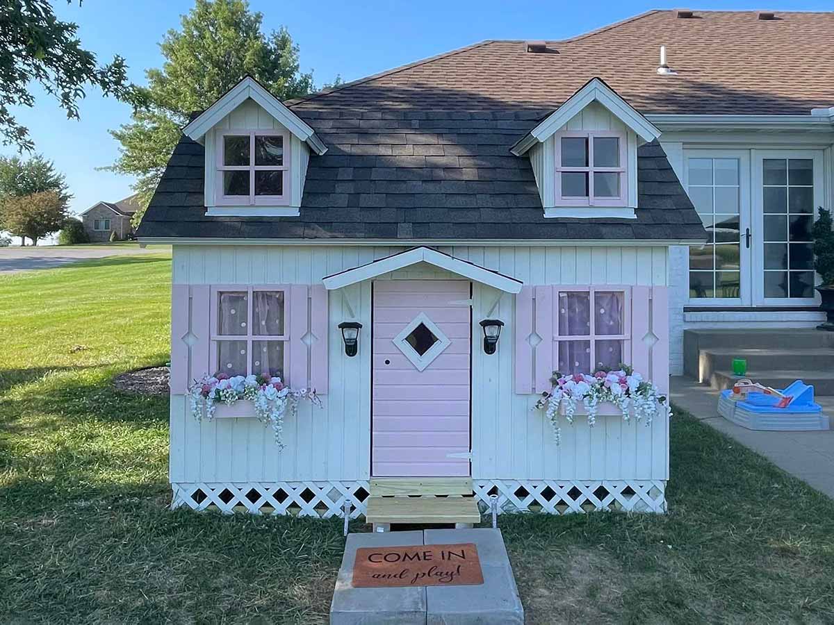 Little Farmhouse DIY Wooden Playhouse Kit with Loft (view 5)