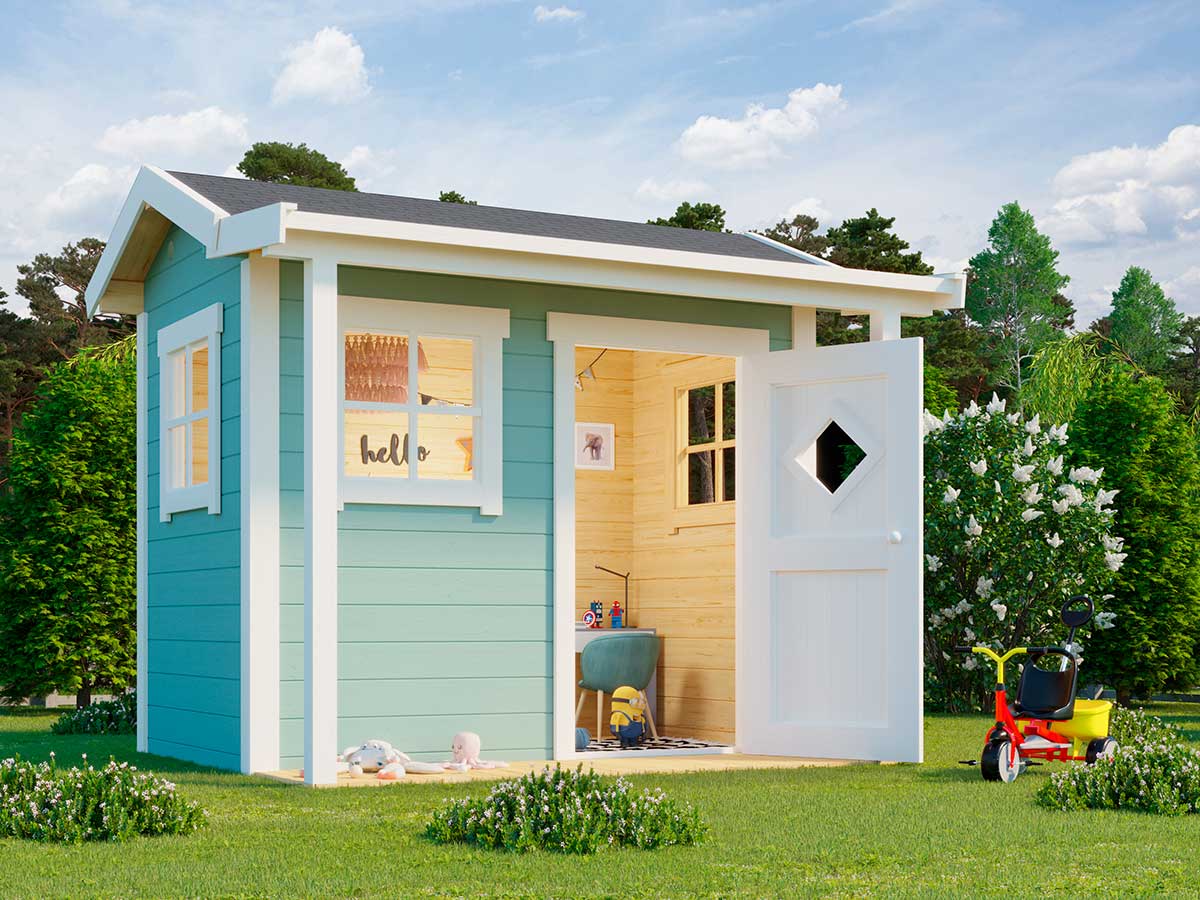 Little Lodge DIY Wooden Playhouse Kit with Veranda (view 2)