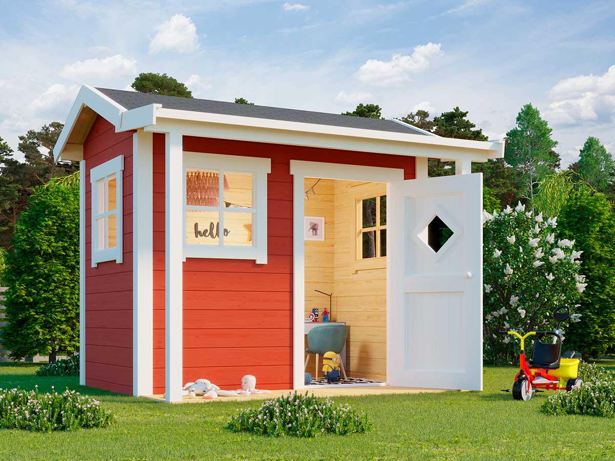 Little Lodge DIY Wooden Playhouse Kit with Veranda (view 3)