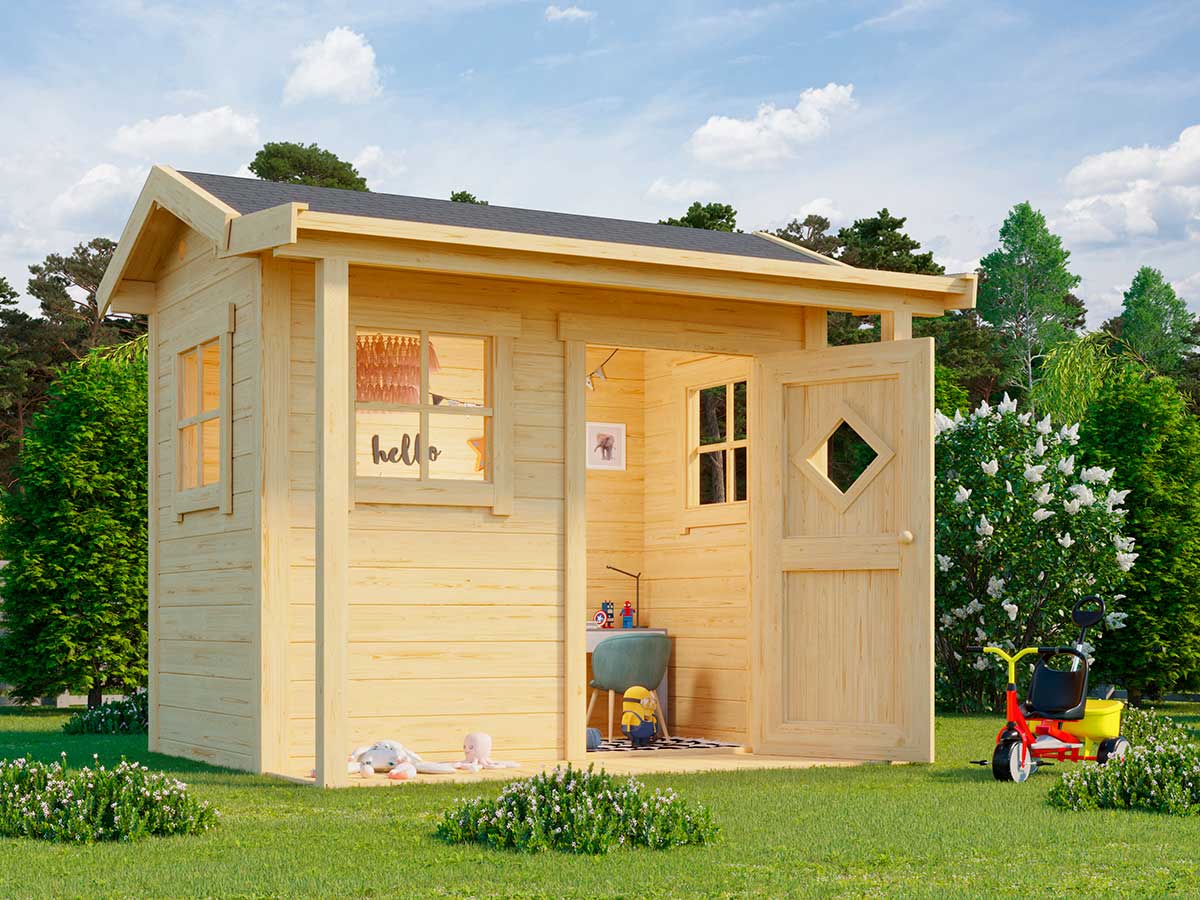 Little Lodge DIY Wooden Playhouse Kit with Veranda (view 4)