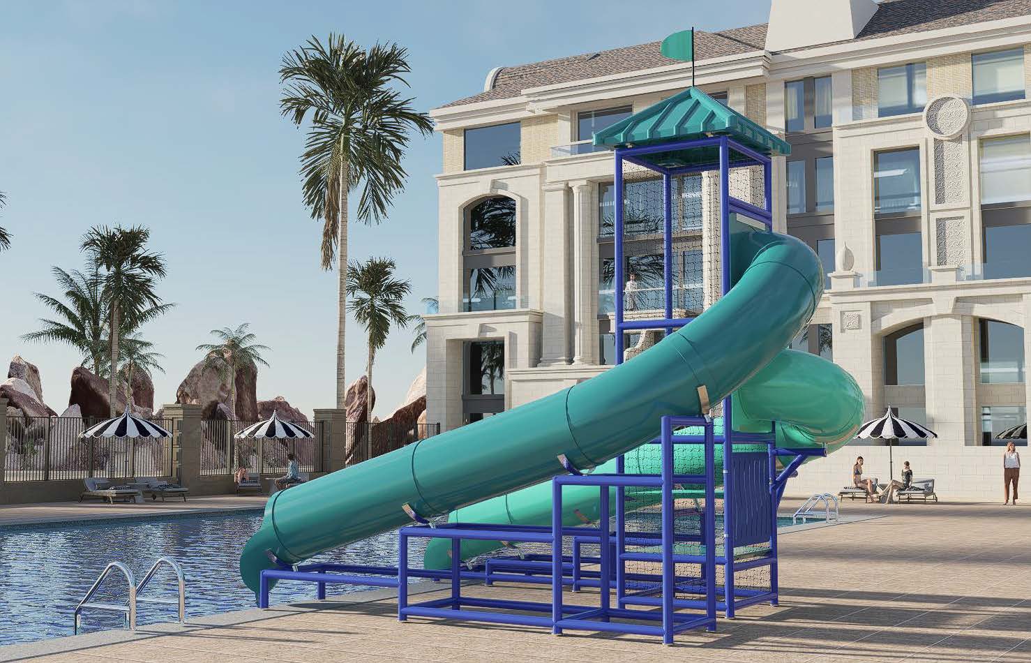 Model 112 Custom Pool Slide (view 2)