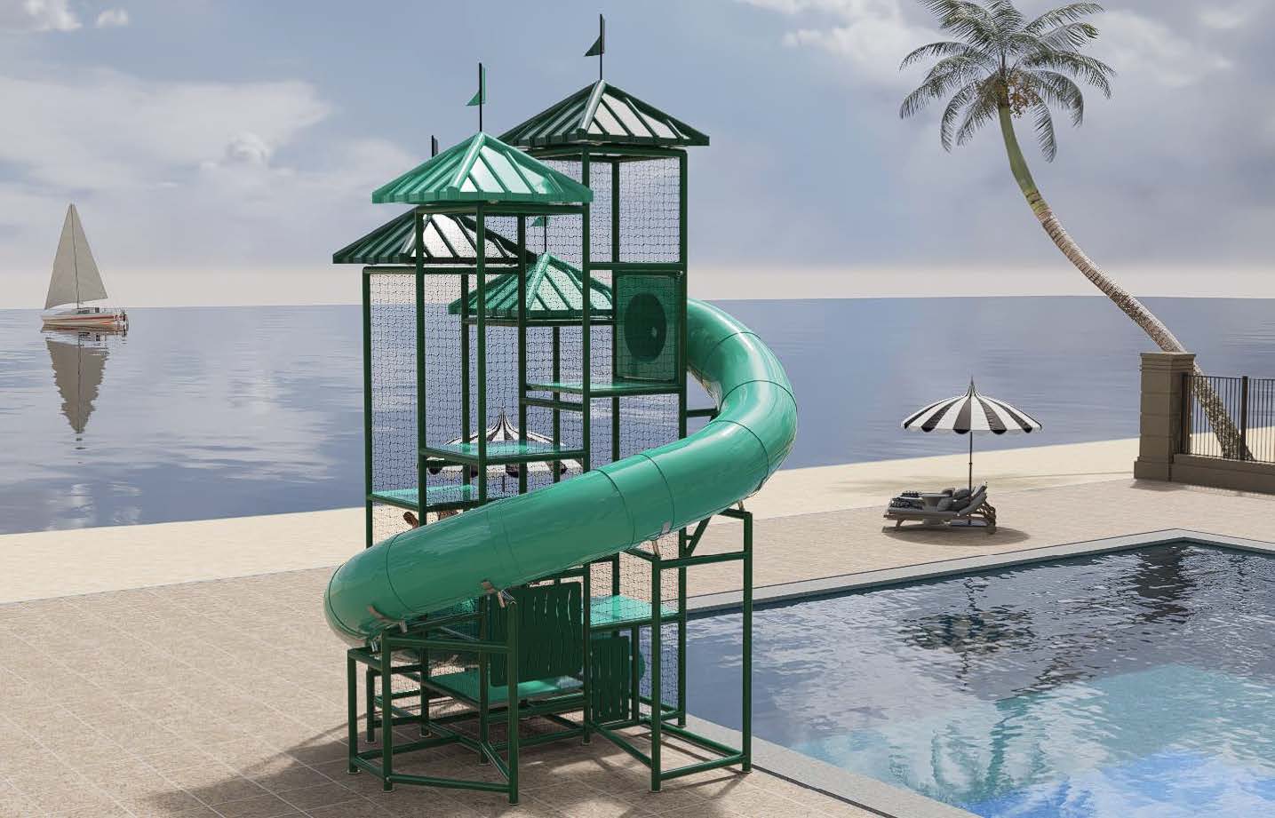 Model 205 Custom Pool Slide (view 2)