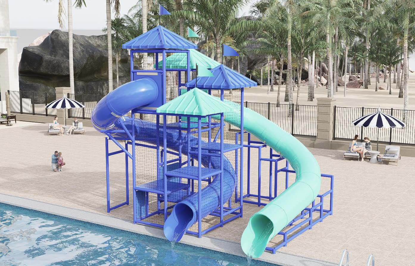 Model 207 Custom Pool Slide (view 2)