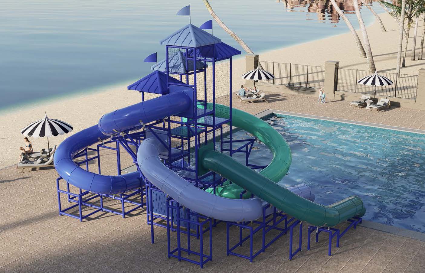 Model 312 Custom Pool Slide (view 3)