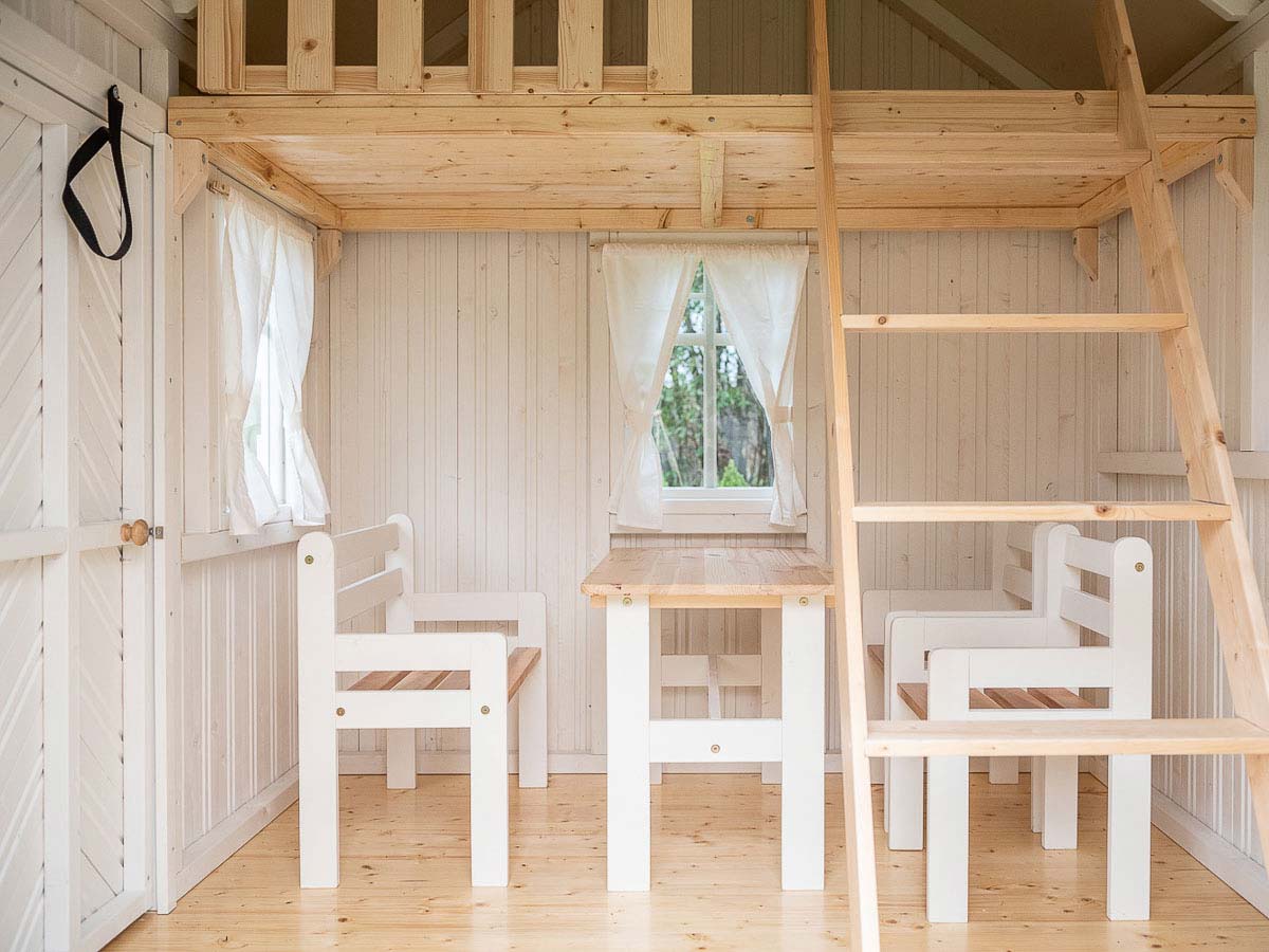 Nordic Nario 6x8 Red Wooden Kids Playhouse with Loft (view 5)