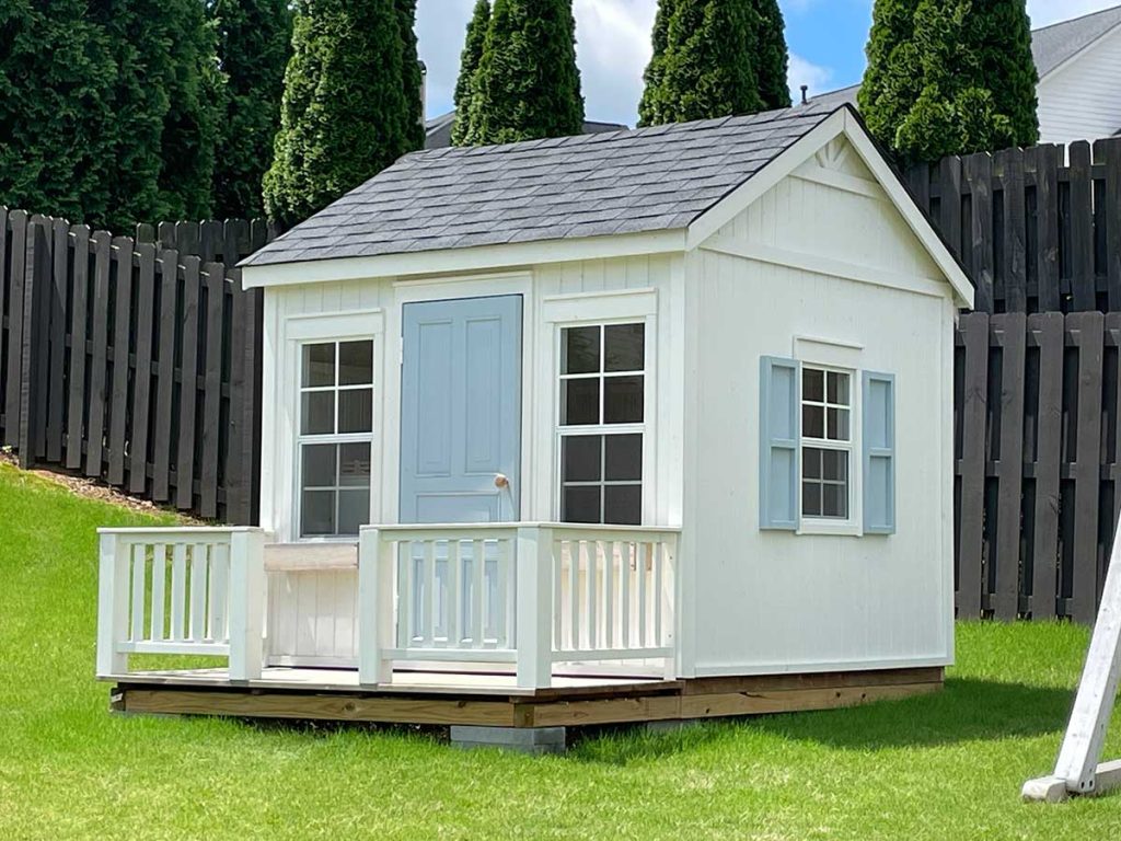 Peachtree 8x8 Wooden Playhouse with Tall Door and Screened Windows