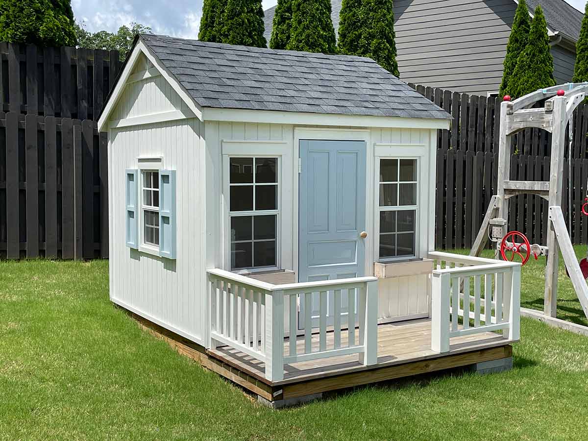 Peachtree 8x8 Wooden Playhouse with Tall Door and Screened Windows (view 2)