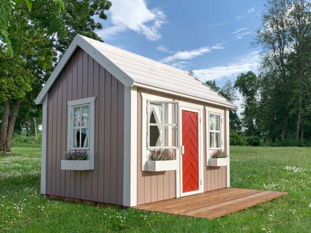 Plum 6x8 Modern Wooden Kids Playhouse with Loft