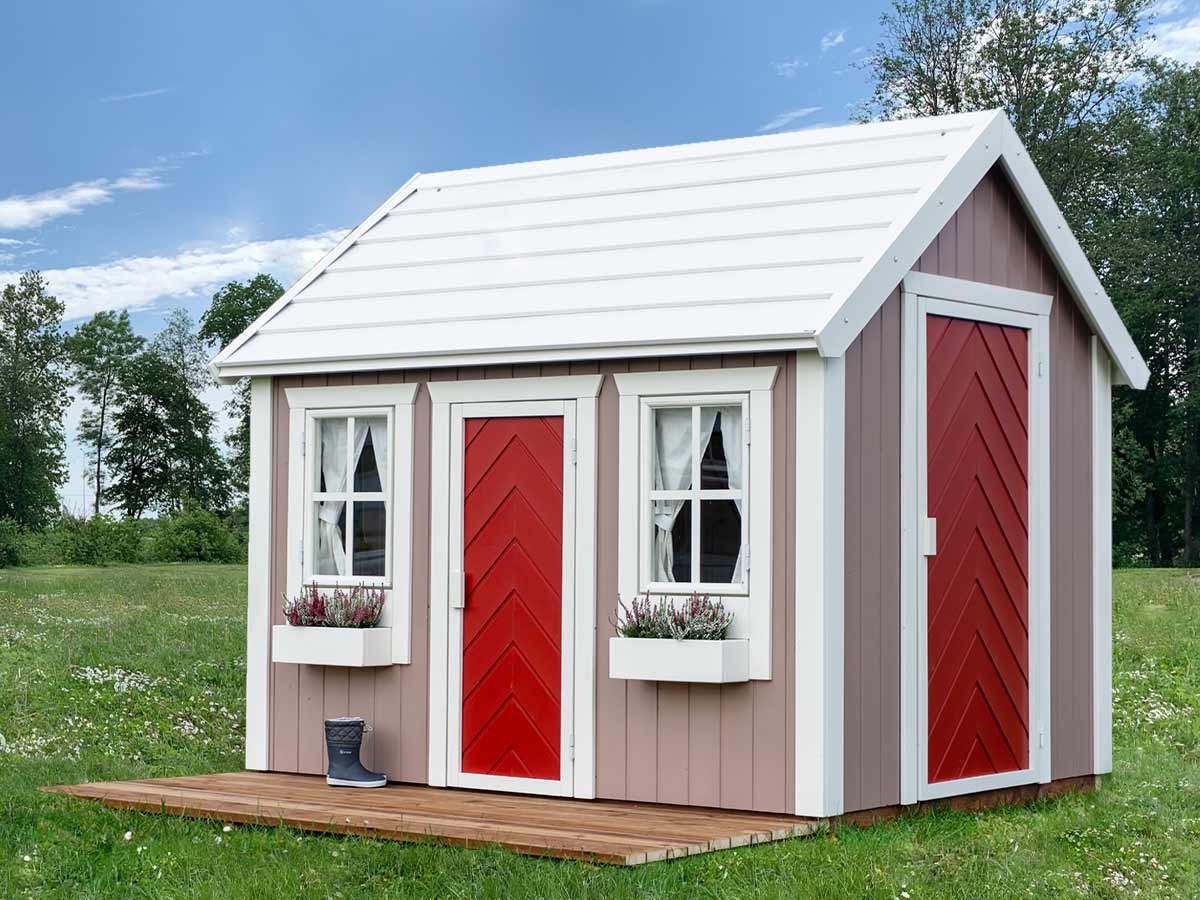 Plum 6x8 Modern Wooden Kids Playhouse with Loft (view 2)