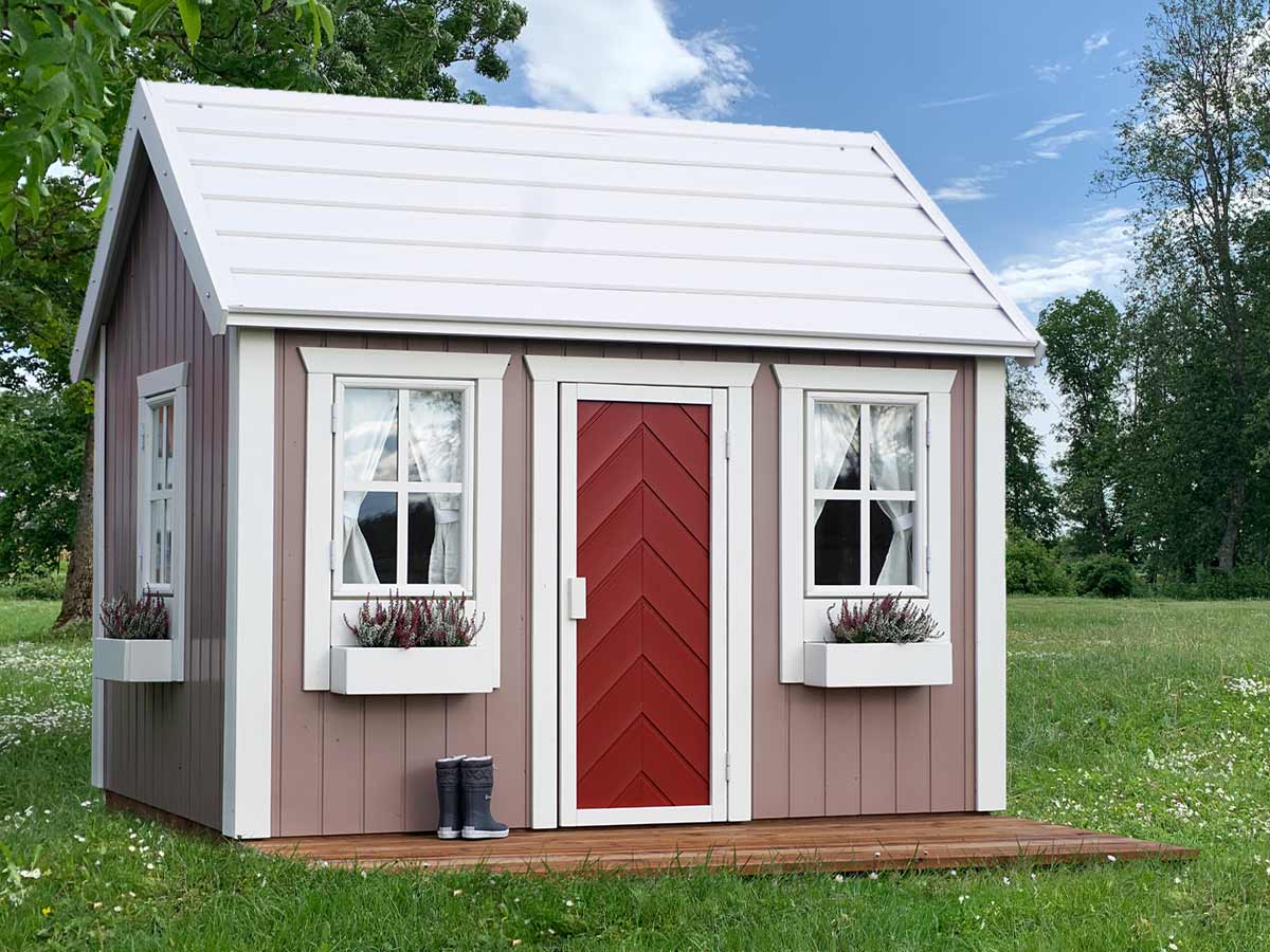 Plum 6x8 Modern Wooden Kids Playhouse with Loft (view 5)