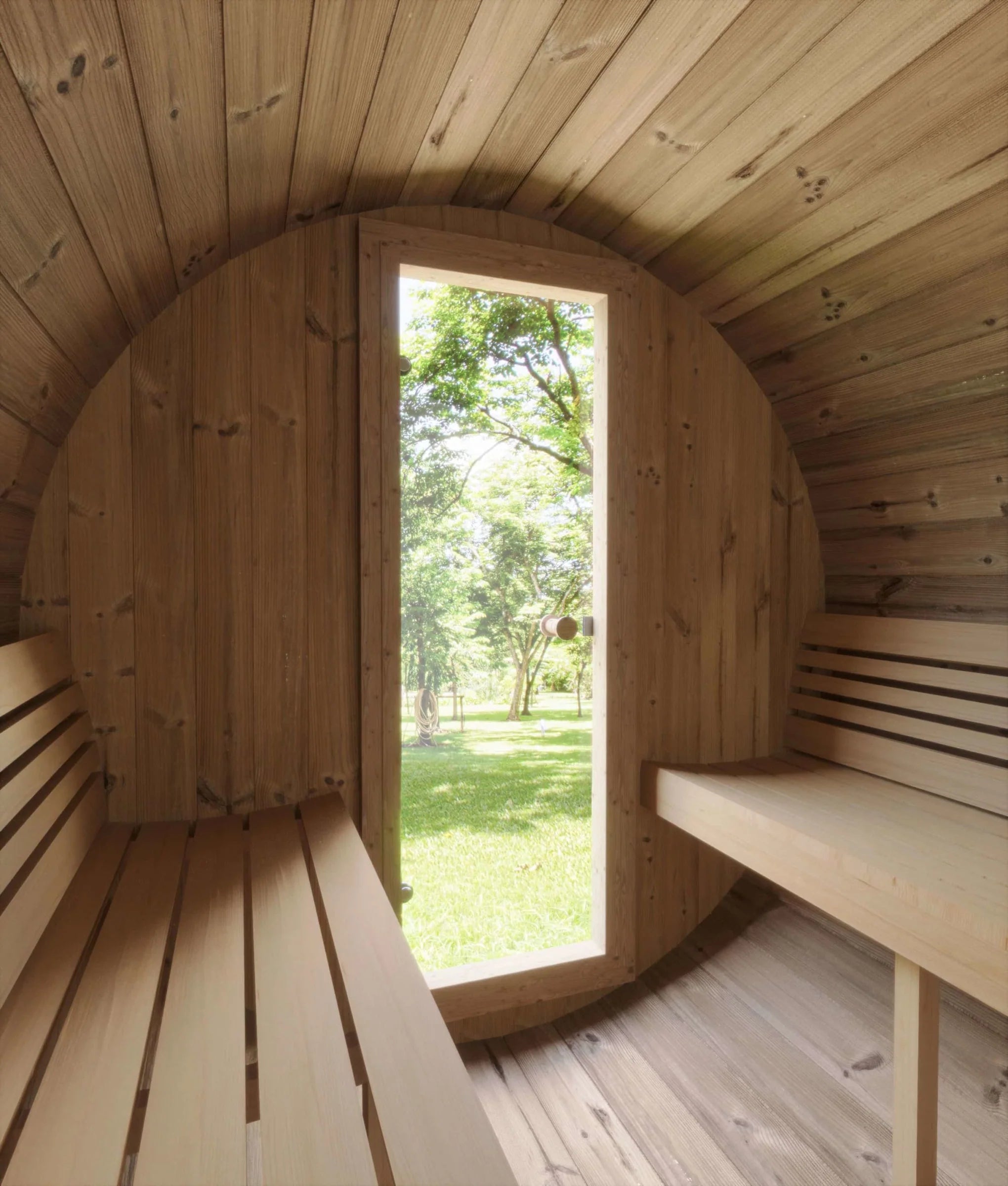 Saunalife E6 3-Person Outdoor Barrel Sauna (view 5)