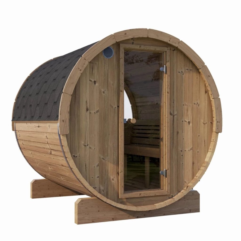 Saunalife E6W 3-Person Barrel Sauna with Window