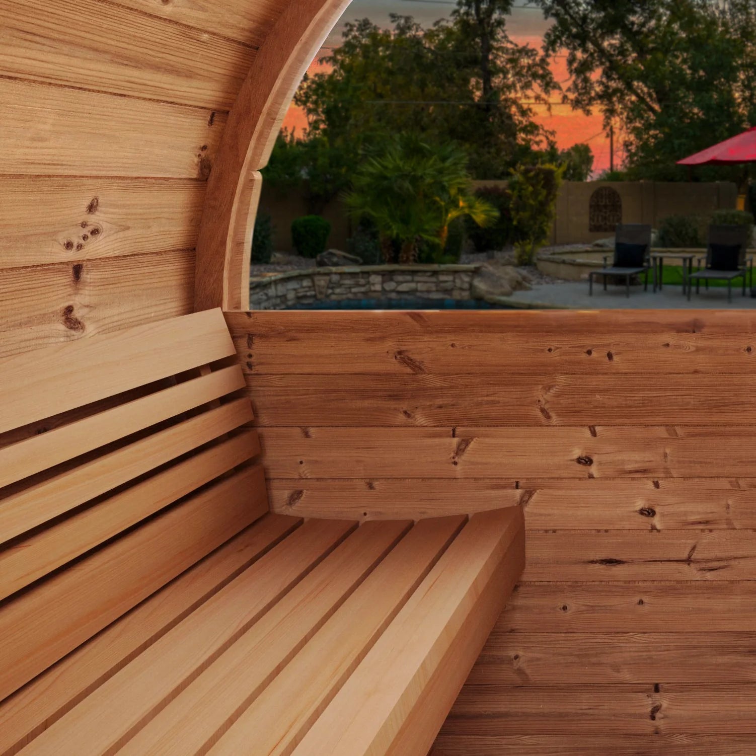 Saunalife E6W 3-Person Barrel Sauna with Window (view 4)