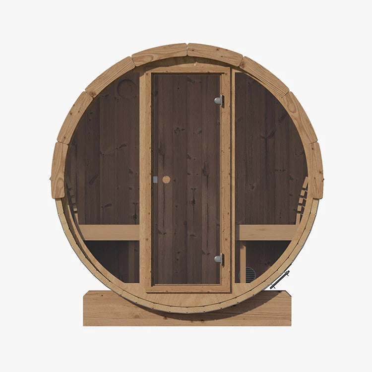 Saunalife E7G 4-Person Barrel Sauna with Glass Front (view 2)