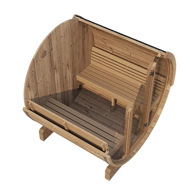 Saunalife E7G 4-Person Barrel Sauna with Glass Front (view 3)