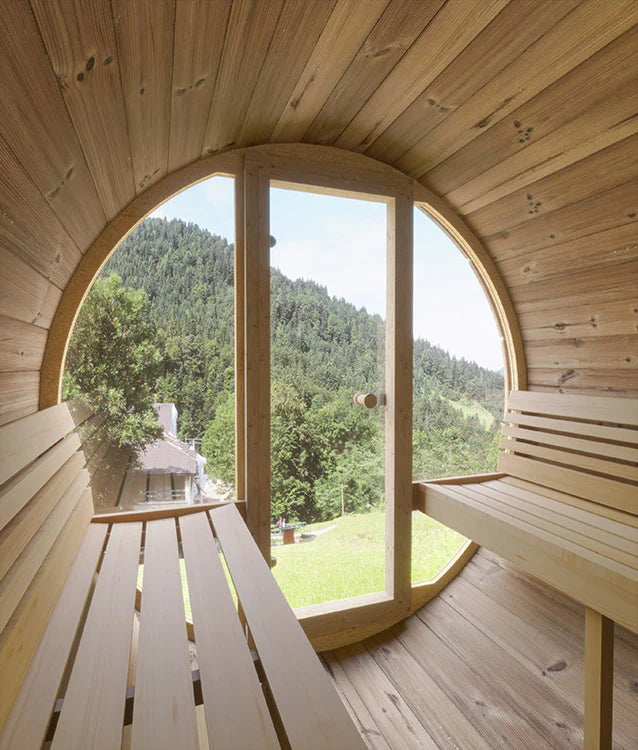 Saunalife E7G 4-Person Barrel Sauna with Glass Front (view 4)
