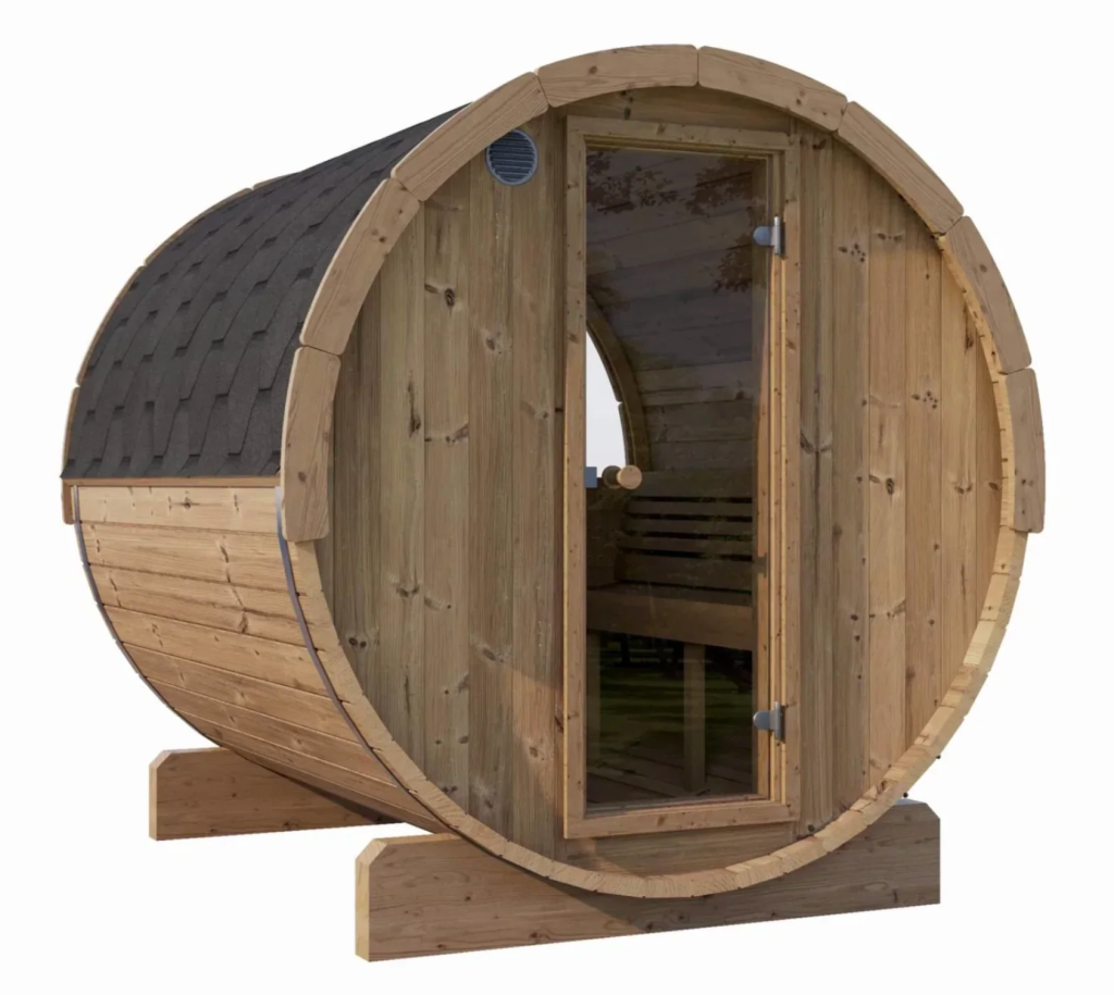 Saunalife E7W 4-Person Barrel Sauna with Window