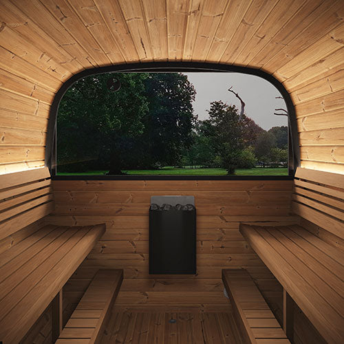 SaunaLife Model CL12GCP Outdoor Cube Sauna | Up to 8 People with Dressing Room (view 4)