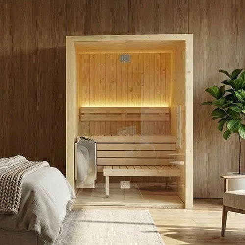 SaunaLife Model X2 Indoor Sauna Kit | 1-2 Person Glass Front