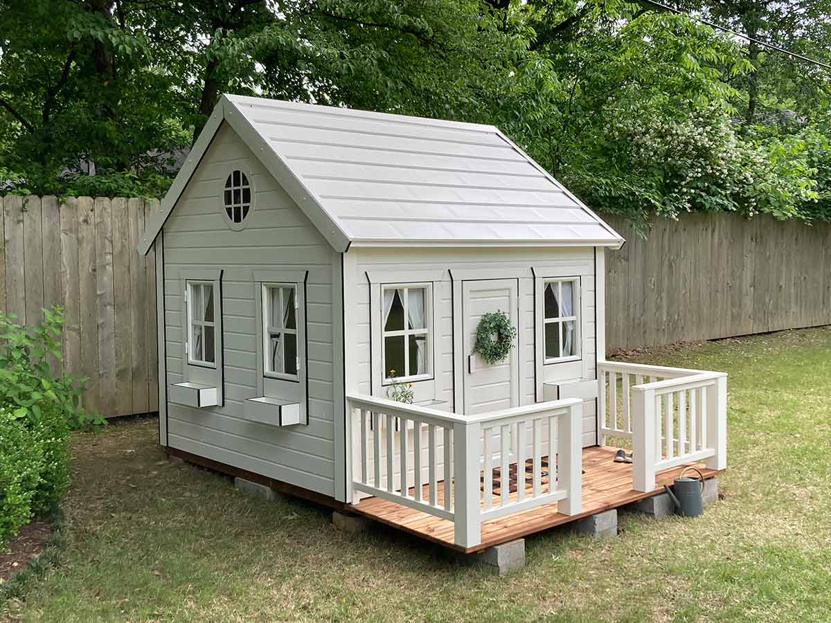 Snowy Owl 8x8 White Wooden Kids Playhouse with Loft