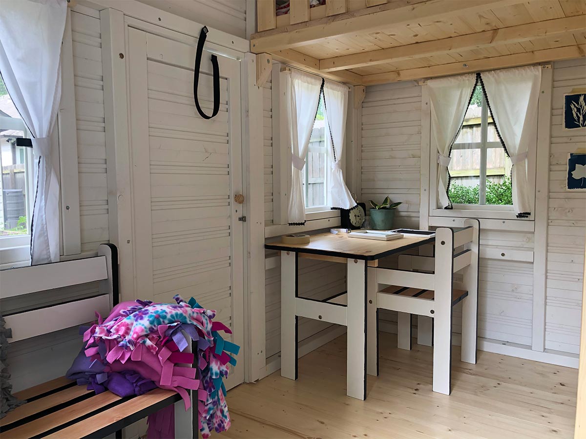 Snowy Owl 8x8 White Wooden Kids Playhouse with Loft (view 5)