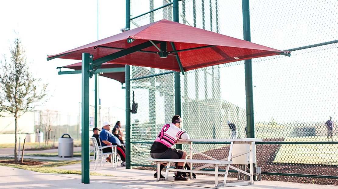 Square Cantilever Umbrella Shade | Commercial Playground Shade Structure (view 2)