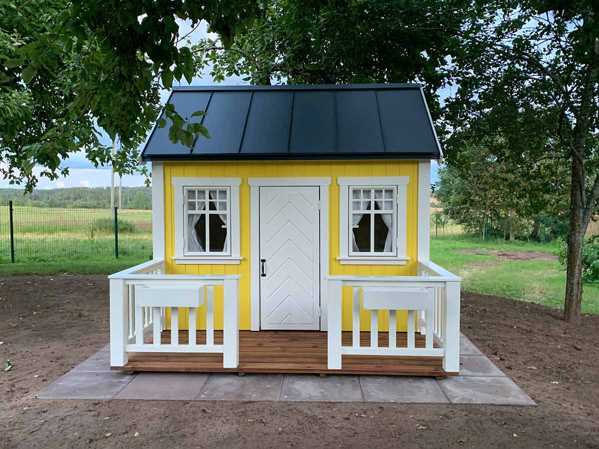 Sunshine 6x8 Yellow Wooden Kids Playhouse with Loft (view 2)