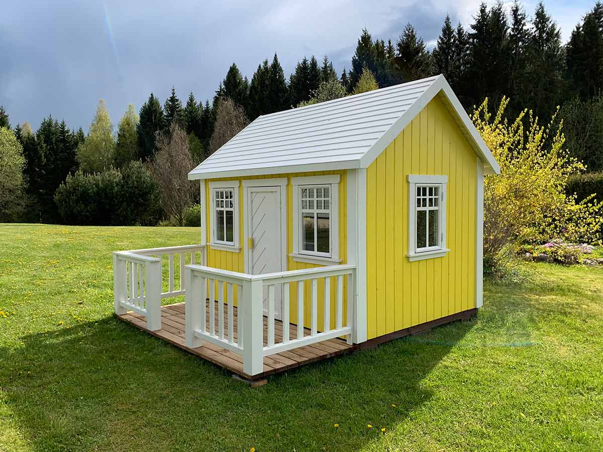 Sunshine 6x8 Yellow Wooden Kids Playhouse with Loft (view 4)
