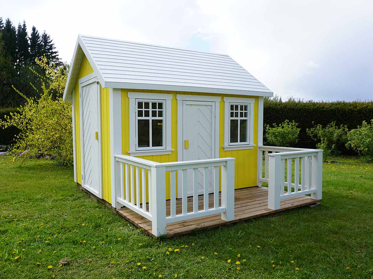 Sunshine 6x8 Yellow Wooden Kids Playhouse with Loft (view 5)