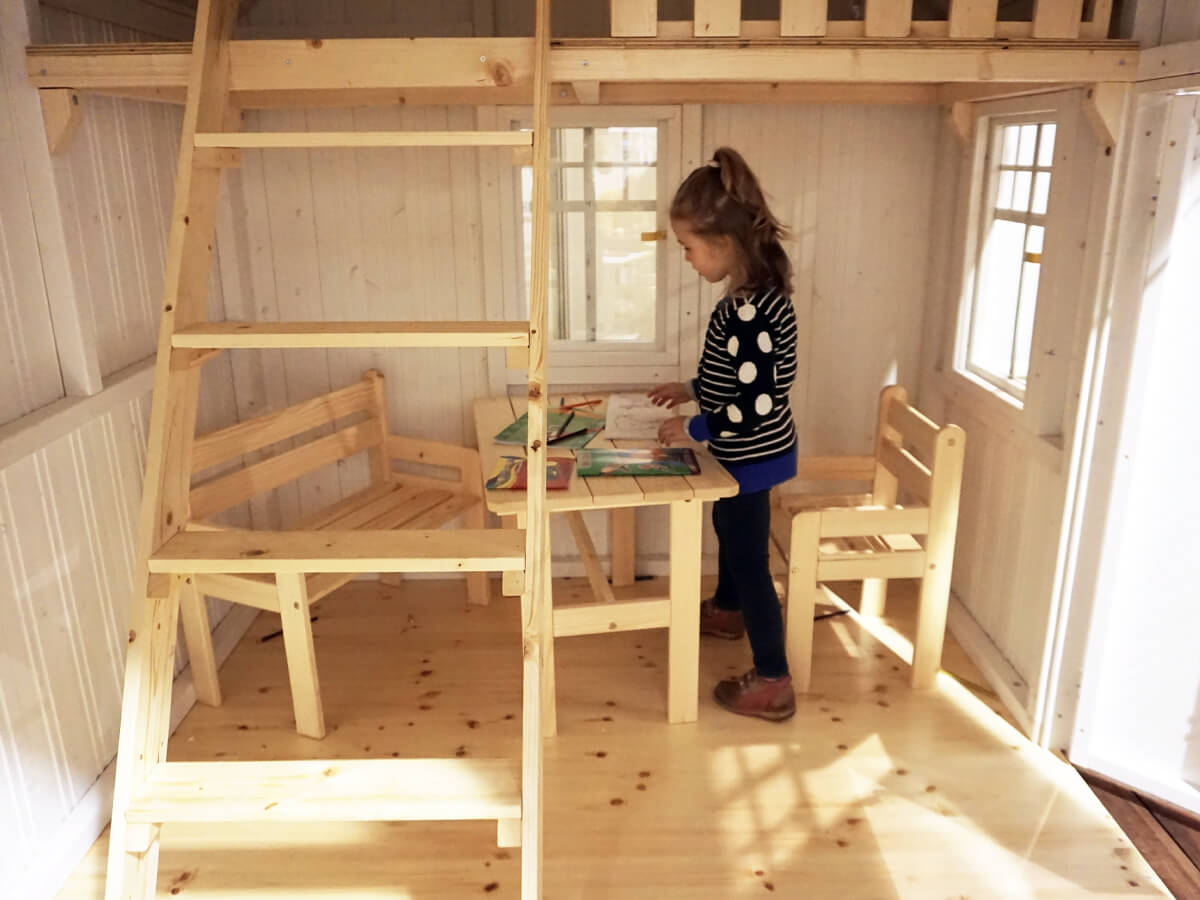 Sunshine 6x8 Yellow Wooden Kids Playhouse with Loft (view 6)