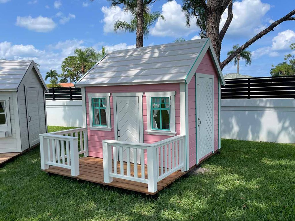 Unicorn 6x8 Pink Wooden Kids Playhouse with Loft