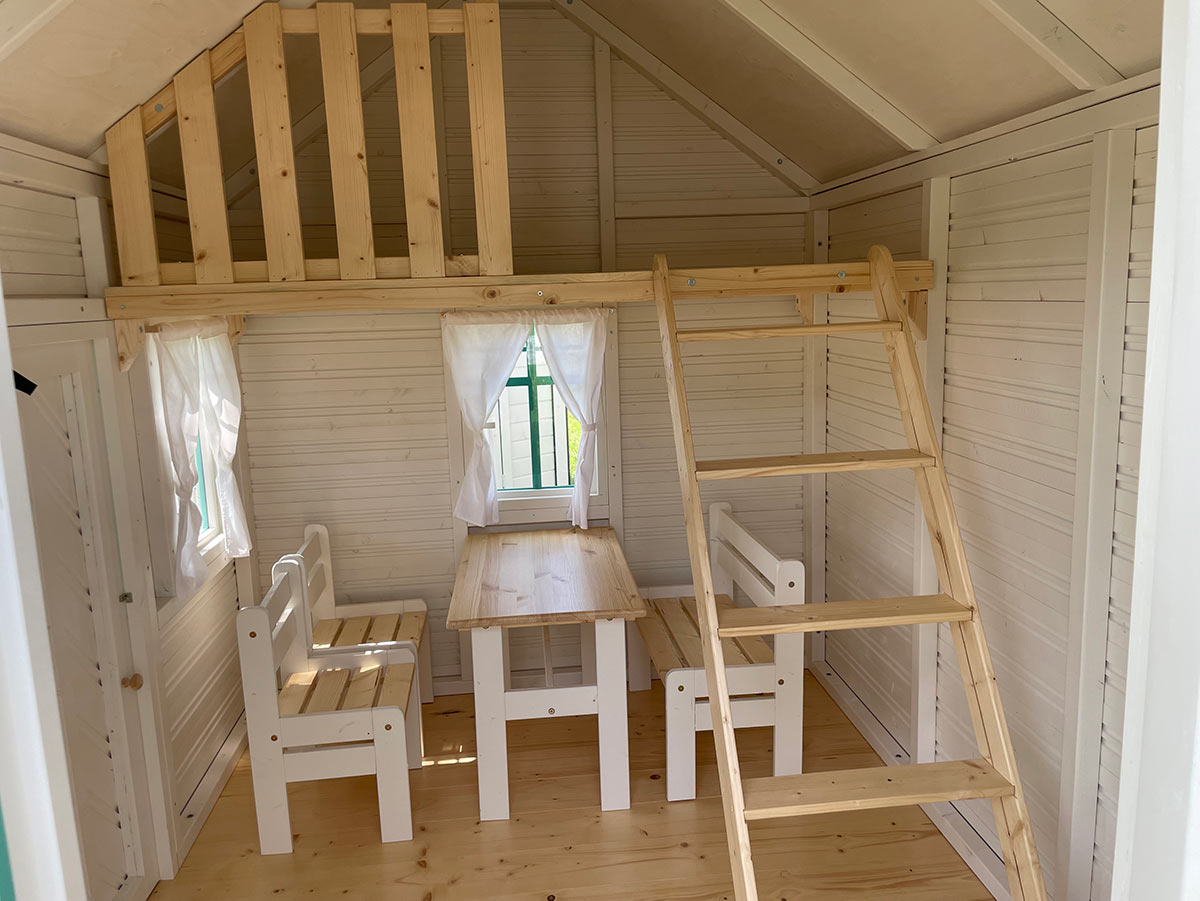 Unicorn 6x8 Pink Wooden Kids Playhouse with Loft (view 5)